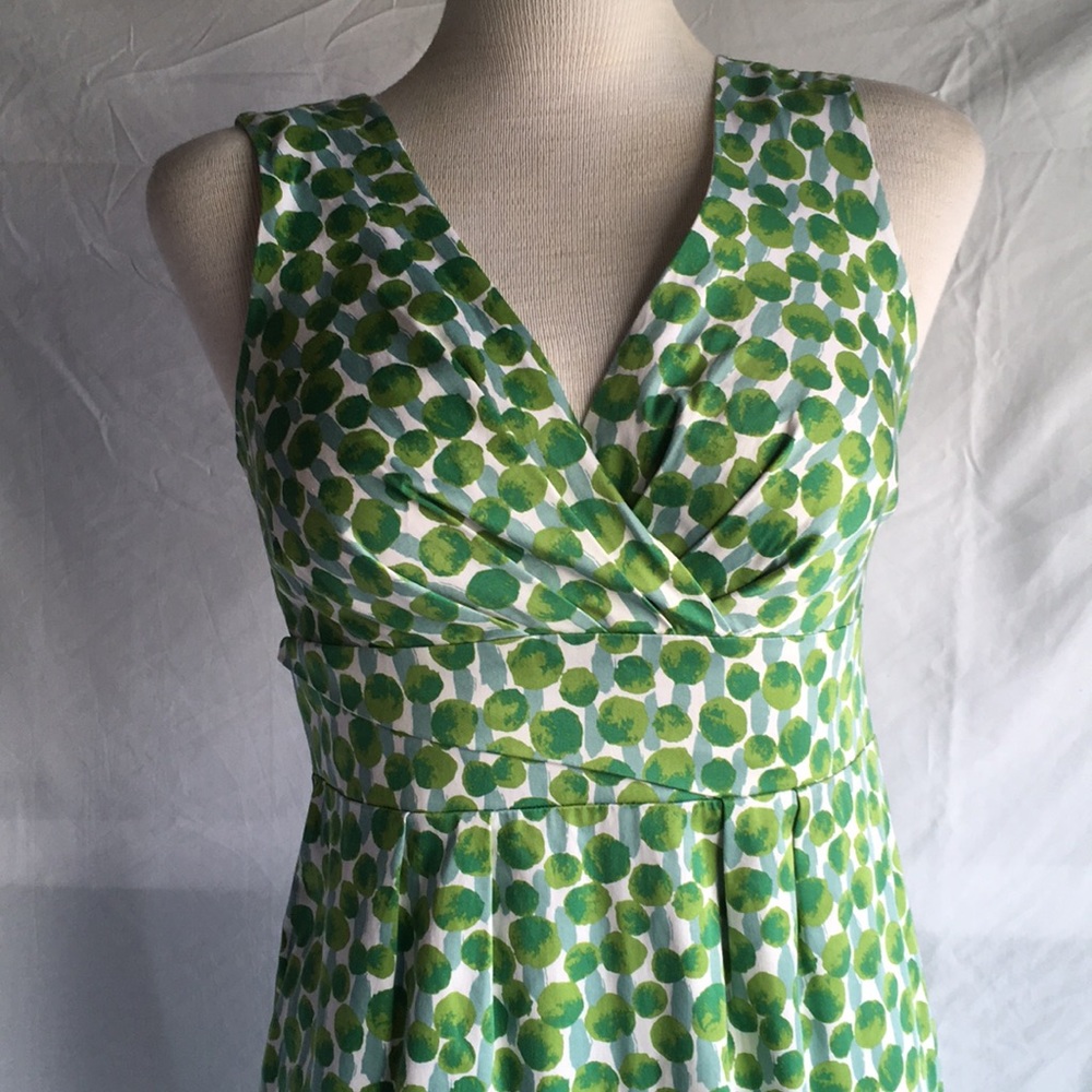Boden green patterned cotton dress sz4L - Picture 3 of 8